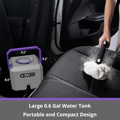 awasky Steam Cleaner: Fast 50-Sec Heat-Up-21-Piece Kit-Refill Anytime-No Cooling-Detachable Hose Multipurpose Steamer Mop for Home Use Car Upholstery Bed Tile Grout Floor Bathroom Cleaning Grey - Image 5