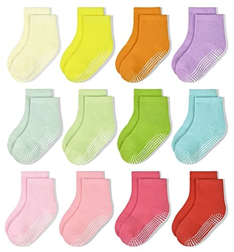 HYCLES Non-Slip Toddler Socks, Girl Grip Socks for 7-10 Years Kids Girls Boys Toddler Sock with Grippers - Image 1