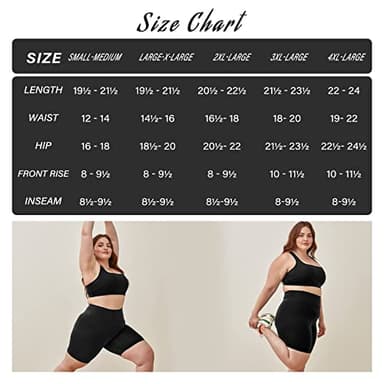 TNNZEET 2 Pack Plus Size Biker Shorts for Women - 8" Black High Waisted Tummy Control Spandex Workout Shorts (XL-4XL) - Image 4