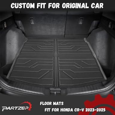 PARTZER Floor Mats for Honda CRV CR-V 2023-2026 (Include Gas & Hybrid), All Weather TPE Protection Floor Liners Accessories, 1st & 2nd Row & Cargo Liner - Image 6
