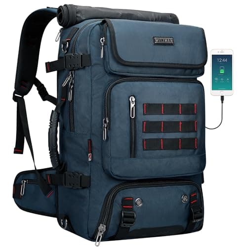 WITZMAN Carry on Travel Backpack for Men Women Airline Approved Convertible Nylon Duffle Backpack Luggage Bag (B682 blue) - Image 1