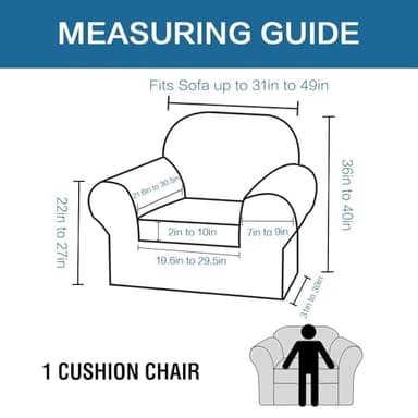 H.VERSAILTEX Rich Velvet Stretch 2 Piece Cover Chair Slipcover Sofa Cover Furniture Protector Couch Soft with Elastic Bottom Chair Couch Cover with Arms, Machine Washable(Chair, Rust) - Image 2