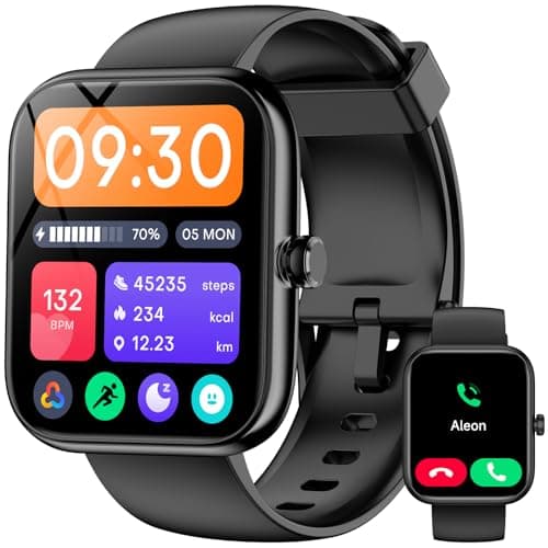 Smart Watch(Answer/Make Calls), 1.83" Smartwatch for Men Women Alexa Built-in, Fitness Tracker with IP68 Waterproof, 100+ Sport Mode Activity Tracker, Heart Rate Sleep Monitor, iOS Android Compatible - Image 1