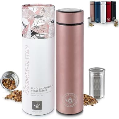 Teabloom - The ORIGINAL All-Brew Travel Tumbler & Thermos | OPRAH’s Favorite | 16oz/480ml Stainless Steel Insulated Water Bottle/Tea Flask/Cold Brew Coffee Mug - Image 1