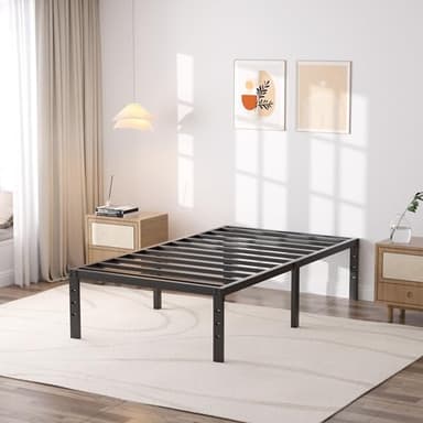 SHLAND Bed Frame Twin, 18 Inch Metal Twin Platform Bed Frame No Box Spring Needed, Mattress Foundation, Storage Space, No Noise, Easy Assembly - Image 5