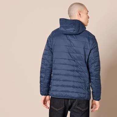 Amazon Essentials Men's Lightweight Water-Resistant Packable Hooded Puffer Jacket, Navy, Large - Image 3