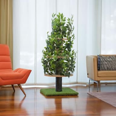 On2 Pets Cat Tree with Leaves Made in USA, Cat House & Cat Activity Tree, Multi-Level Cat Condo for Indoor Cats - Image 2