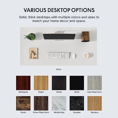 FLEXISPOT EN1 One-Piece Standing Desk 55 x 28 Inches Stand Up Desk Workstation Home Office Computer Height Adjustable Desk (White Frame + Marble Gray Top, 2 Packages) - Image 10