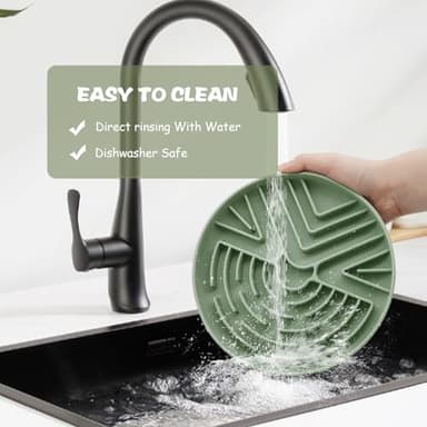 Lesipee Slow Feeder Dog Bowl for Large & Small Pets, Anti Choking Puzzle Dog Food Bowl with Non-Slip Base, Interactive Pet Slow Eating, Silicone Cat Feeder for Puppies & Cats(Grey Green) - Image 4