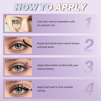 B&Q Fairy Lash Clusters Kit Natural Lashes Clusters Wispy Invisible Band Manga Lashes Individual Lashes Bond and Seal Eyelash Extension Kit Easy Removal (Fairy Kit-8-18MIX) - Image 6