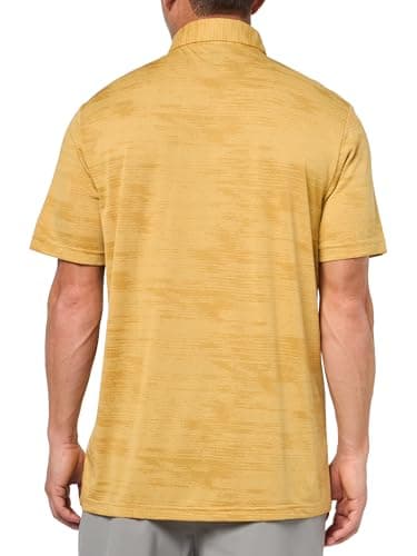 adidas Men's Ultimate365 Textured Stripe Polo Shirt, Oat/Golden Beige - Image 2