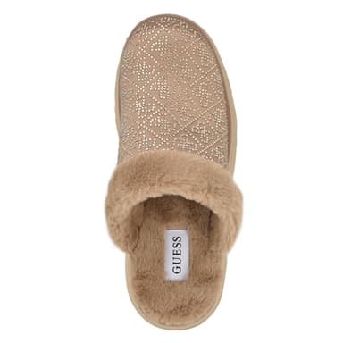 Guess Women's DANIKAS Slipper, Taupe Velvet Rhinestone Logo 240, 5 - Image 2