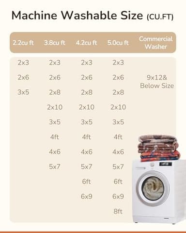 Area Rug 6x9 Rug Machine Washable Non-Slip Low Pile Print Pattern Western Rug for Living Room Bedroom Entryway Tribal Series -Cream/Camel - Image 5