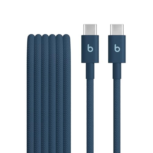 Beats USB-C to USB-C Woven Cable Fast Charging Durable/Tangle-Free Compatible Charger for Apple & Android Devices (1.5 m, 5 ft) - Nitro Navy - Image 1