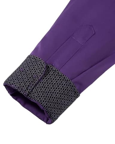 Alimens & Gentle Men's Dress Shirts Long Sleeve Wrinkle-Free Business Casual Button Down Shirt, Dark Purple, Medium - Image 4