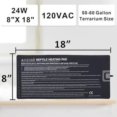 Aiicioo Under Tank Heater Thermostat - Reptile Heating Pad with Temperature Control Reptile Heat Mat for Combo Set for Hermit Crab Lizard Terrarium 24W - Image 2