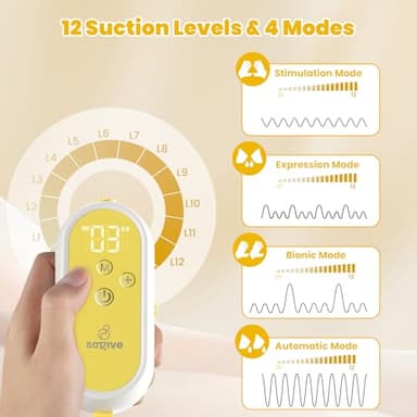 Hands Free Breast Pump | Super Light Wearable Breastfeeding Pump, 40kPa Strong Suction, 3 Modes 9 Levels, 150Min Battery Life, Portable Electric Milk Pump with 21/24/27mm Flanges for Nursing Moms - Image 4