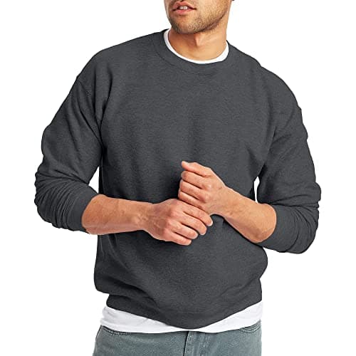 Hanes Men's EcoSmart Sweatshirt, MEDIUM, Charcoal Heather 1-pack - Image 1