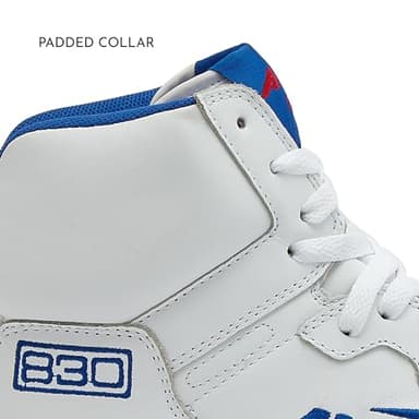 Avia 830 Men's Basketball Shoes, Retro High Top Sneakers for Men Indoor or Outdoor, Street or Court - White/Navy Blue/Red, 9 Medium - Image 3