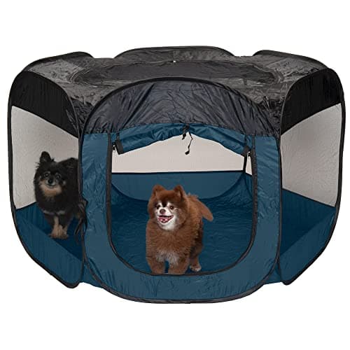 Furhaven Portable Dog Playpen Cat Tent, Pet playground/kennel foldable indoor outdoor zippered puppy crate - Sailor Blue, Extra Large - Image 1