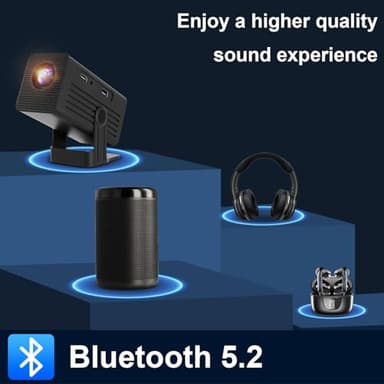 【Built-in App】Polaring Mini Projector, Smart 4K Projector with WiFi and bluetooth 1080P Support, Auto Keystone Correction,90° Rotating Adjustment,Compatible with phone, TV Stick , HDMI, USB(black) - Image 7