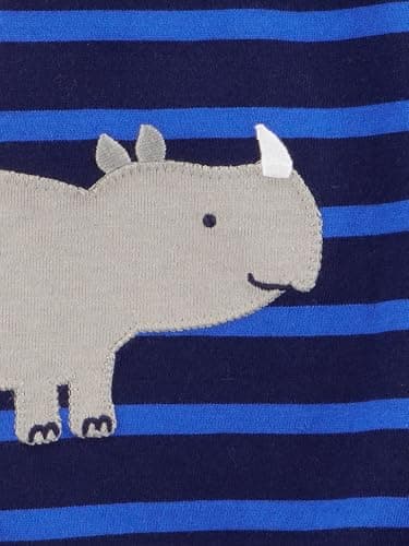 Simple Joys by Carter's Baby 3-pack Rompers, Orange Blue Stripe/Navy Stripe/Red Anchors, 18 Months - Image 3