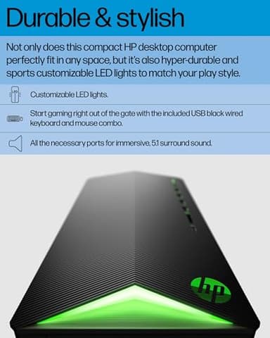 HP Pavilion Tower Desktop Computer, Intel Hexa-Core i5-10400F (Beat i7-8700), 32GB DDR4 RAM, 1TB PCIe SSD, GeForce GT 610 2GB, USB WiFi Adapter, RJ-45, Type-C, HDMI, VGA, Windows 11 Pro, WE/PGPY - Image 5