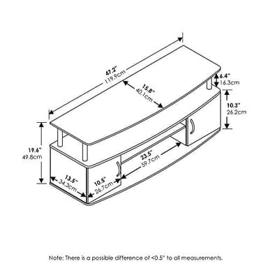 Furinno JAYA Large Entertainment Stand for TV Up to 55 Inch, French Oak Grey/Black - Image 9
