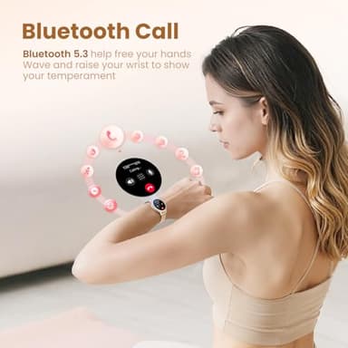 KEEPONFIT Smart Watches for Women Android/iPhone, IP68 Waterproof Fitness Tracker with Bluetooth Calls(Answer&Make), Activity Pedometer/Heart Rate/SpO2 Monitor/100+ Sports Model - Image 2