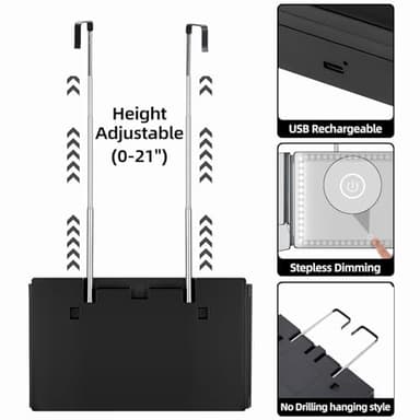 Vanexiss Rechargeable 3 Way Mirror for Hair Cutting, Real Glass Adjustable Trifold Mirror with 3 Color Temps LED Light & Telescoping Hooks for Makeup, Shaving & Styling - Image 7