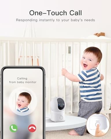 ARENTI Video Baby Monitor with Camera and Audio, 5-inch Smart Baby Camera Monitor with Free Phone App, 1080P, VOX, PTZ, One-Touch Call, Temp Sensor, Lullaby, Night Vision, Auto Tracking, 2-Way Talk - Image 5