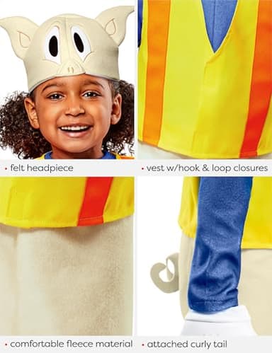 Rubies Bugs Bunny Builders: Porky Pig Costume for Toddlers, Unisex 2T - Image 4