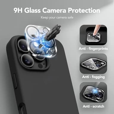 GONEZ Magnetic for iPhone 16 Pro Case, Compatible with MagSafe, [Screen Protector + Camera Lens Protector], Silicone Shockproof Anti-Scratch Protective Phone Case 6.3 inch, Black - Image 6