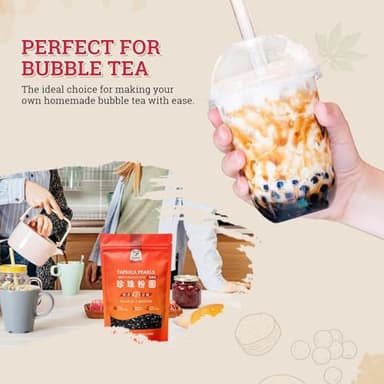 52USA Boba Tapioca Pearl, Black Sugar Flavor, Fresh Bubble Tea Pearl, 8.8 Oz (250 g), Black Tapioca Pearl For Bubble Tea, Ready in 5 Minutes (Pack of 1) - Image 8