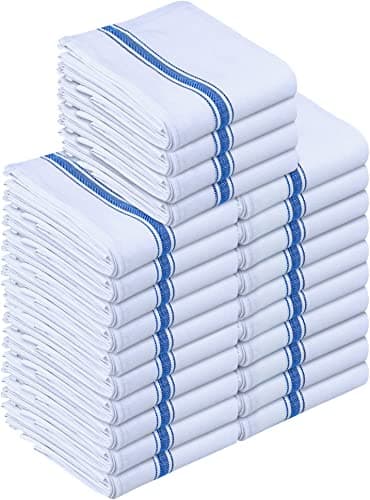 Utopia Towels Blue Dish Towels [24 Pack - 15 x 25 Inches] 100% Ring Spun Cotton Highly Absorbent & Reusable Cleaning Bar, Tea, Kitchen and Dishcloths Set - 200 GSM - Image 1