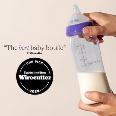 Lansinoh Anti-Colic Glass Baby Bottles, 8 Ounces, 4 Count Bottles for Feeding, Baby Essentials, Includes 4 Medium Flow Nipples, Size M - Image 8