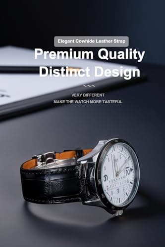 EACHE 20mm Watch Band Quick Release Leather Watch Bands for Men Black Alligator Grain Pattern Leather Watch Straps with Gold Butterfly Deployment Clasp - Image 6