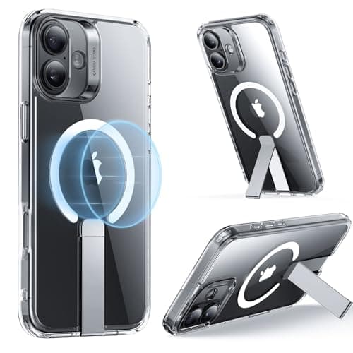 ESR for iPhone 16 Case with Stand, Compatible with MagSafe, Magnetic Kickstand Case for iPhone 16, Military-Grade Protection Shockproof Case, Boost Series, Clear - Image 1