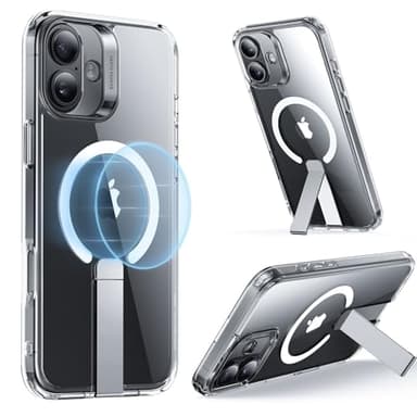 ESR for iPhone 16 Case with Stand, Compatible with MagSafe, Magnetic Kickstand Case for iPhone 16, Military-Grade Protection Shockproof Case, Boost Series, Clear - Image 1