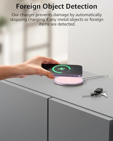 TOZO Wireless Charger 15W Max Fast Wireless Charging Pad Compatible with iPhone 16/16 Plus/16 Pro Max /15/14/13/SE/12 Series, Samsung Galaxy S24/S23/S22 Series (No AC Adapter), Rose Gold - Image 4