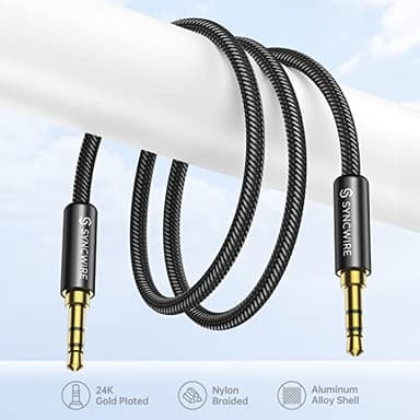 Syncwire 3.5mm Nylon Braided Aux Cable (3.3ft/1m,Hi-Fi Sound), Audio Auxiliary Input Adapter Male to Male Cord for Headphones, Car, Home Stereos, Speaker, iPhone, iPad, iPod, Echo & More – Black - Image 5