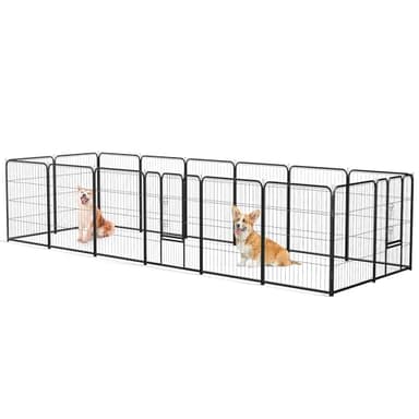 Sweetcrispy Dog Playpen Indoor - Pet Fence Exercise Pen for Yard Gate 16 Panels Foldable Puppy Playpens with Doors Metal Dog Pen for Camping, RV, Outdoor, Small/Medium/Large Pets, 32” Height - Image 9