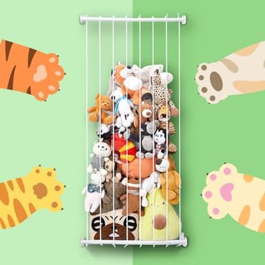 Stuffed Animal Storage - Corner Hammock Net for Plushie Toys - Zoo Style Organizer, Save Space, Perfect for Toddler Boys & Girls - Wall Decor - Image 7