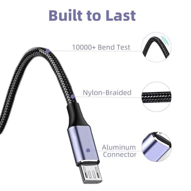 3FT Micro USB to USB-C Cable, Type C to USB Micro B Charger Cord Support OTG Charge & Sync Nylon Charging Cable Compatible with Old Micro USB Devices S7 S6, J7, Kindle, PS4, Android Phone - Image 5