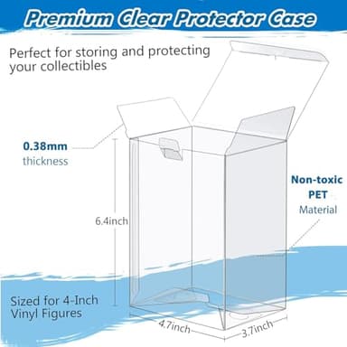 24 Pack Protectors Case Compatible with Funko- 4" Inch Pop Vinyl Figures, Crystal Clear Protectors, Heavy Duty Display Box w/ Protective Film & Locking Tab, Set of 24 - Image 2