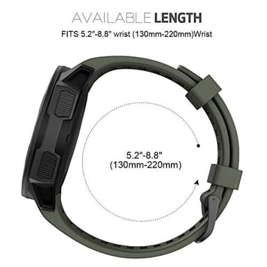 NotoCity for Garmin Instinct Band, Soft Silicone Replacement Watch Strap Compatible with Garmin Instinct 2/ Solar/Tactical(Army Green) - Image 6