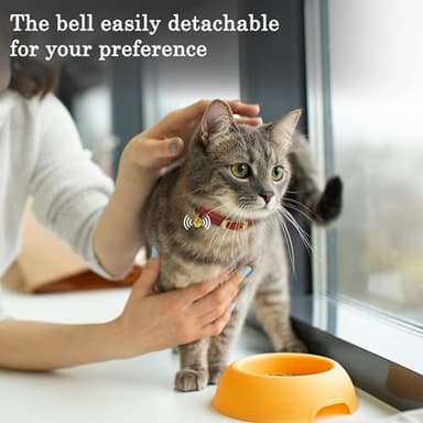 OOPSDOGGY Rolled Leather Cat Collar with Bell - Reflective Kitten Collar with Safety Elastic Strap - Adjustable Small Pet Collars for Boy Girl Cats (Green) - Image 7