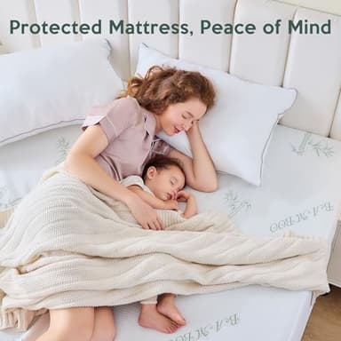Premium 100% Waterproof King Mattress Protector, Breathable Mattress Cover King Size Bed, 3D Air Fabric Cooling Bed Pad Cover, Deep Pocket 8"-21" - Image 6
