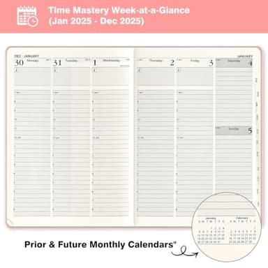 SUIN 2025-Planner, Monthly/Weekly/Dailly Appointment-Book, Medium 6.5'' x 8.5'' Agenda Journals Notebooks (Jan - Dec 2025), Light Pink - Image 4