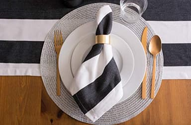 DII Woven Placemats Collection Metallic Round Placemat Set, 15", Silver, 6 Piece - Image 6